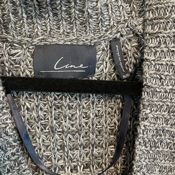 Line & Dot Chunky Knit Colorblock Open Front Oversize Cardigan Women's Small - Picture 10 of 11